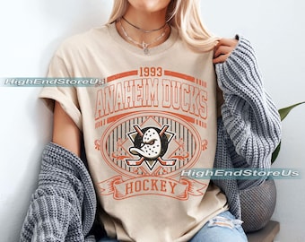 Anaheim Duck t-shirt, Vintage Duck t-shirt, Anaheim Hockey Fantröja, Anpassad spelare i hockey, Duck Sweatshirt, Anpassad hockeytröja