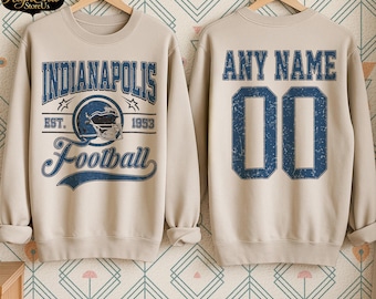 Personalized Indianapolis Football Sweatshirt, Indianapolis Football tshirt, Indianapolis football Tee, Custom Football Shirt,Football Numbe