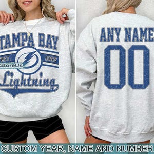 Vintage Tampa Bay Lightning Sweatshirt, Retro Tampa Bay shirt, Tampa Bay Hockey Fan shirt, Tampa Bay Sweatshirt, Custom hockey tee