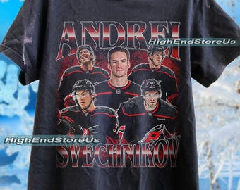Andrei Svechnikov Carolina Ice Hockey Merch Shirt, Hurricanes Vintage 90s Bootleg Sweatshirts, Hockey American Eras Tour Fan
