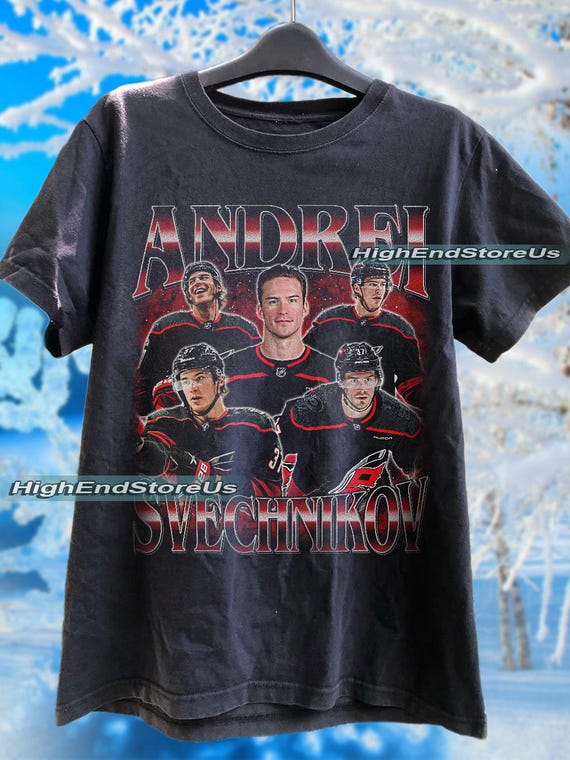 Andrei Svechnikov Carolina Ice Hockey Merch Shirt, Hurricanes Vintage 90s Bootleg Sweatshirts, Hockey American Eras Tour Fan