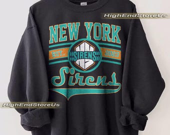 Bluza Vintage New York Sirens, Koszulka Vintage Sirens, Sweter damski New York Hockey, Bluza damska hokejowa, Bluza Sirens