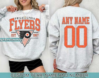Personalized Philadelphia Hockey Sweatshirt, Philadelphia Flyers crewneck, Philadelphia Hockey shirt, Custom Hockey Shirt, Hockey Number Tee