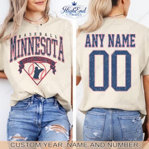 Customized Minnesota  shirt,  baseball Tee, Funny Baseball t-shirt, Minnesota baseball Tee, Custom baseball mom, Baseball Gift tee