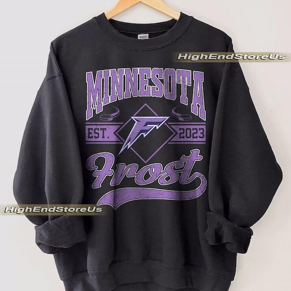Sudadera vintage de Minnesota Frost, camiseta vintage de Frost, suéter de hockey de Minnesota para mujer, sudadera de hockey para mujer, sudadera de Frost