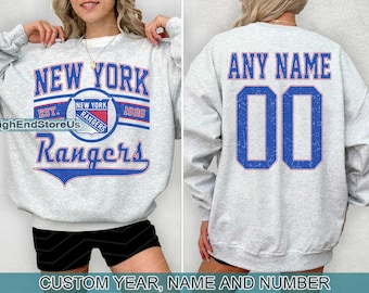 Bluza Vintage New York Rangers, Koszulka Retro New York, Koszulka New York Hockey Fan, Bluza New York, Koszulka hokejowa na zamówienie