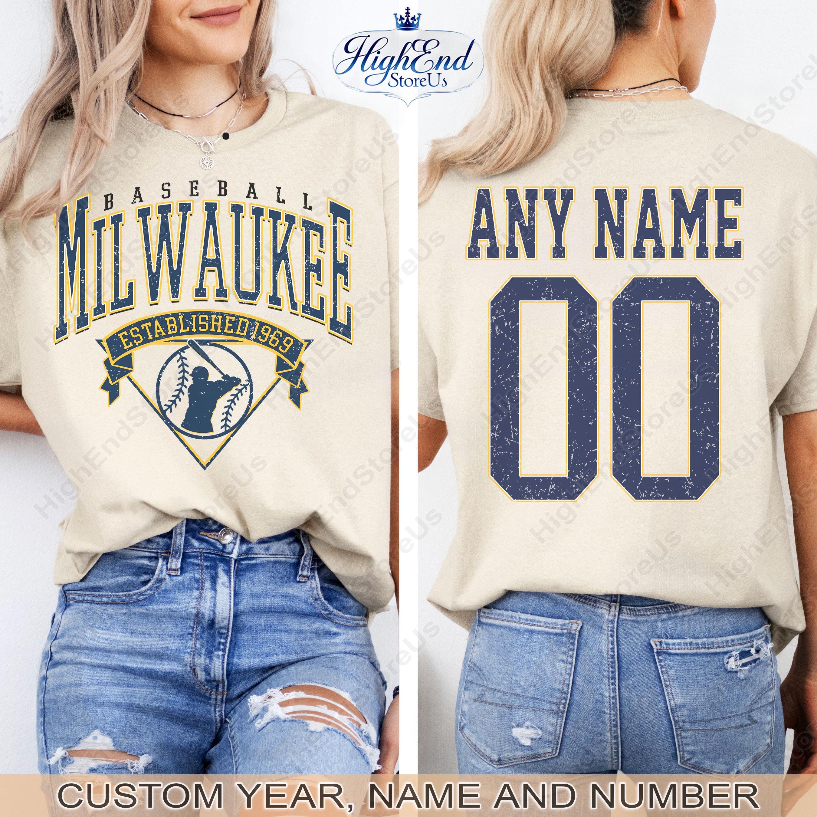 Smack Apparel Milwaukee Baseball Fan T-Shirt - "A Drinking Town With A Baseball Problem", Navy, SM-5XL