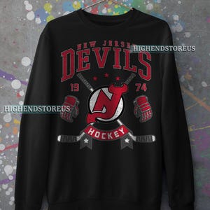 New Jersey Devils Sweatshirt | New Jersey Devils Merch | Vintage New Jersey Hockey shirt | Personalized New Jersey hockey tee | Hockey Gift