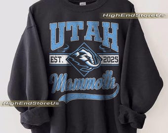 Utah Mammoth Sweatshirt, Vintage Utah hockey shirt, Utah Hockey Crewneck, Mammoth Hockey youth sweater, Hockey Fan gift