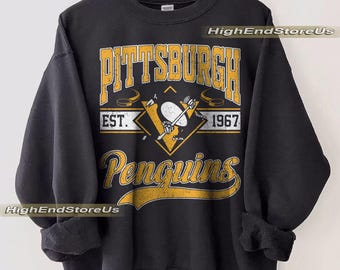 Pittsburgh Penguin Sweatshirt, Vintage Pittsburgh hockey shirt, Pittsburgh Hockey Crewneck, Penguins Hockey youth sweater, Hockey Fan gift