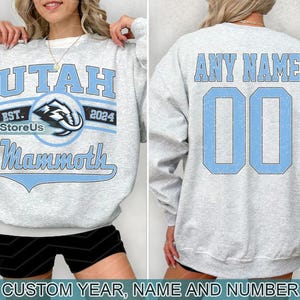 Vintage Utah Mammoth Sweatshirt, Retro Utah Hockey shirt, Club Hockey Fan shirt, Hockey Sweatshirt, Custom hockey tee