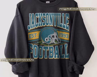 Vintage Jacksonville Football  Sweatshirt, Retro Sports Helmet Crewneck, Classic Florida Pride Fan Sweater, Game Day Fan Apparel