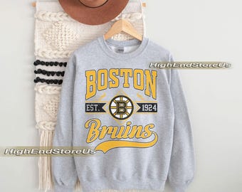 Sudadera Boston Bruin, camiseta vintage de hockey de Boston, jersey de cuello redondo de hockey de Boston, suéter juvenil de hockey de los Bruins, regalo para fanáticos del hockey