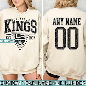 Personalized Los Angeles Hockey Sweatshirt, Los Angeles Kings crewneck, Los Angeles Hockey shirt, Custom Hockey Shirt, Hockey Number Shirt