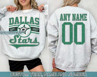 Vintage Dallas Stars Sweatshirt, Retro Dallas shirt, Dallas Hockey Fan shirt, Dallas Sweatshirt, Custom hockey tee