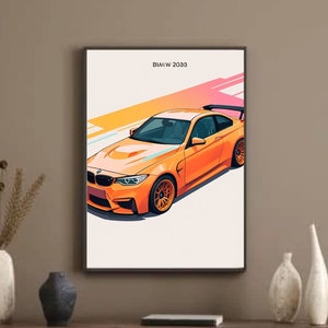 Minimalist BMW Digital Poster | Modern Automotive Art | Instant Download