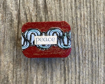 Wavy Peace Wooden Magnet