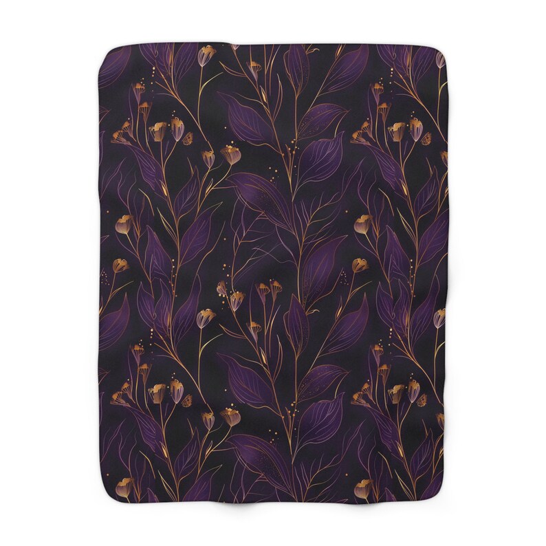 Contemporary Purple and Gold Blanket With Soft and Warm Lining Luxury