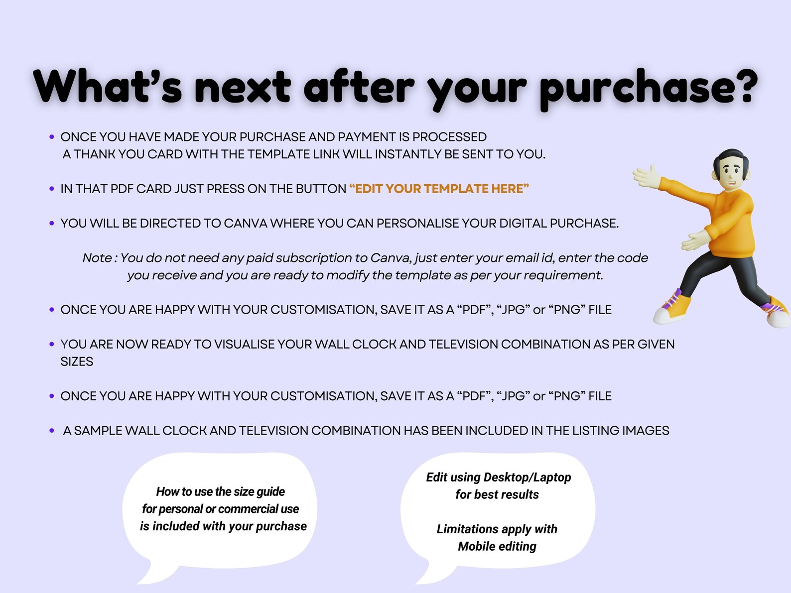 Wall Clock Size Guide, Wall Display Guide, Clock Television Aspect ...