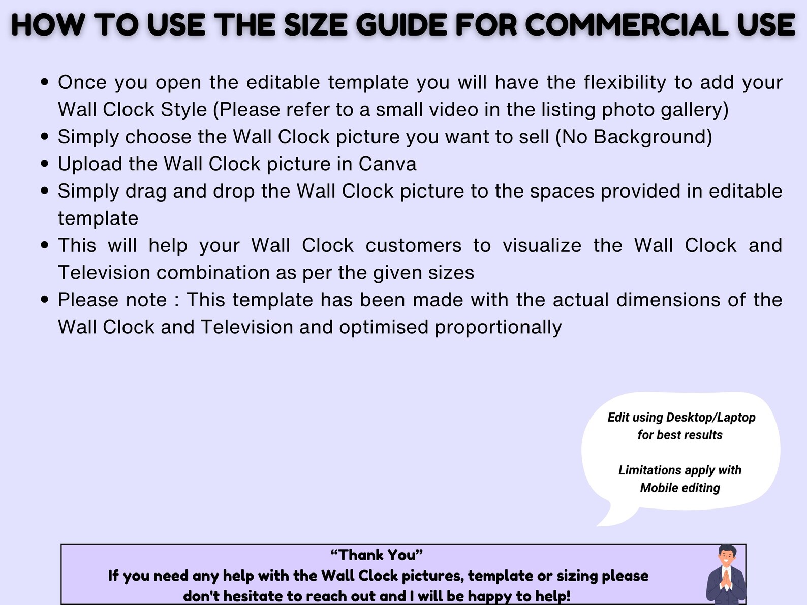 Wall Clock Size Guide, Wall Display Guide, Clock Television Aspect ...