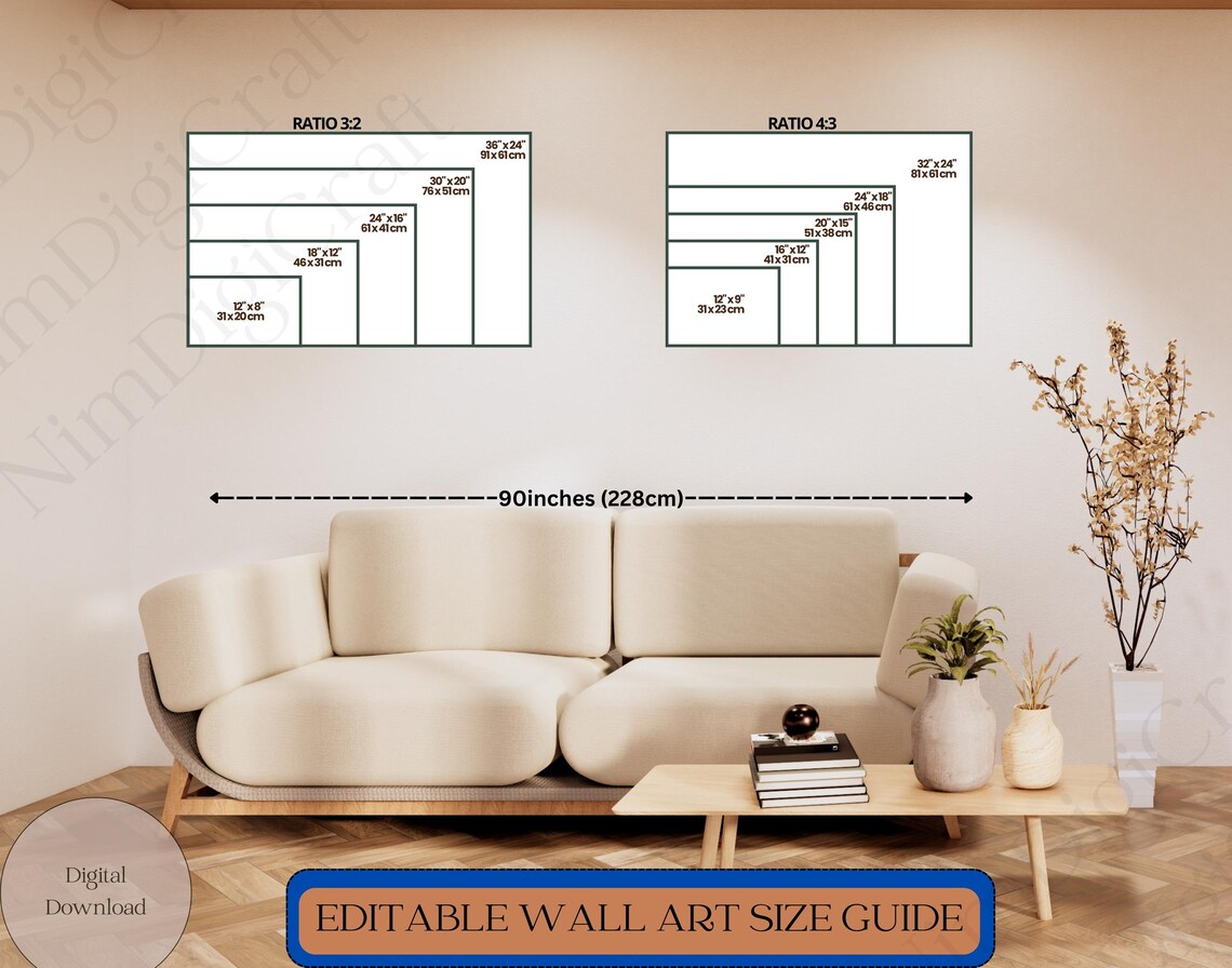 Wall Art Size Guide, Wall Display Guide, Frame Aspect Ratio, Print Size ...