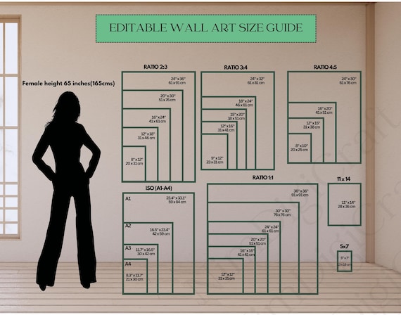 Wall Art Size Guide, Wall Display Guide, Frame Aspect Ratio, Print