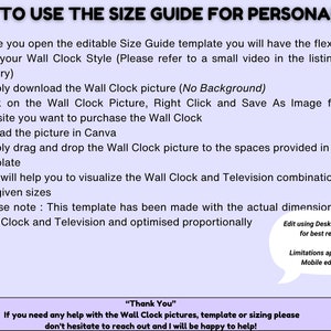 Wall Clock Size Guide, Wall Display Guide, Clock Television Aspect ...