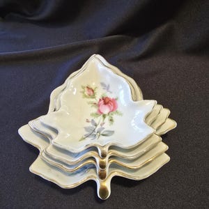 葉の形状のホワイト・レッド食器セット 1955 Japanese China - Etsy