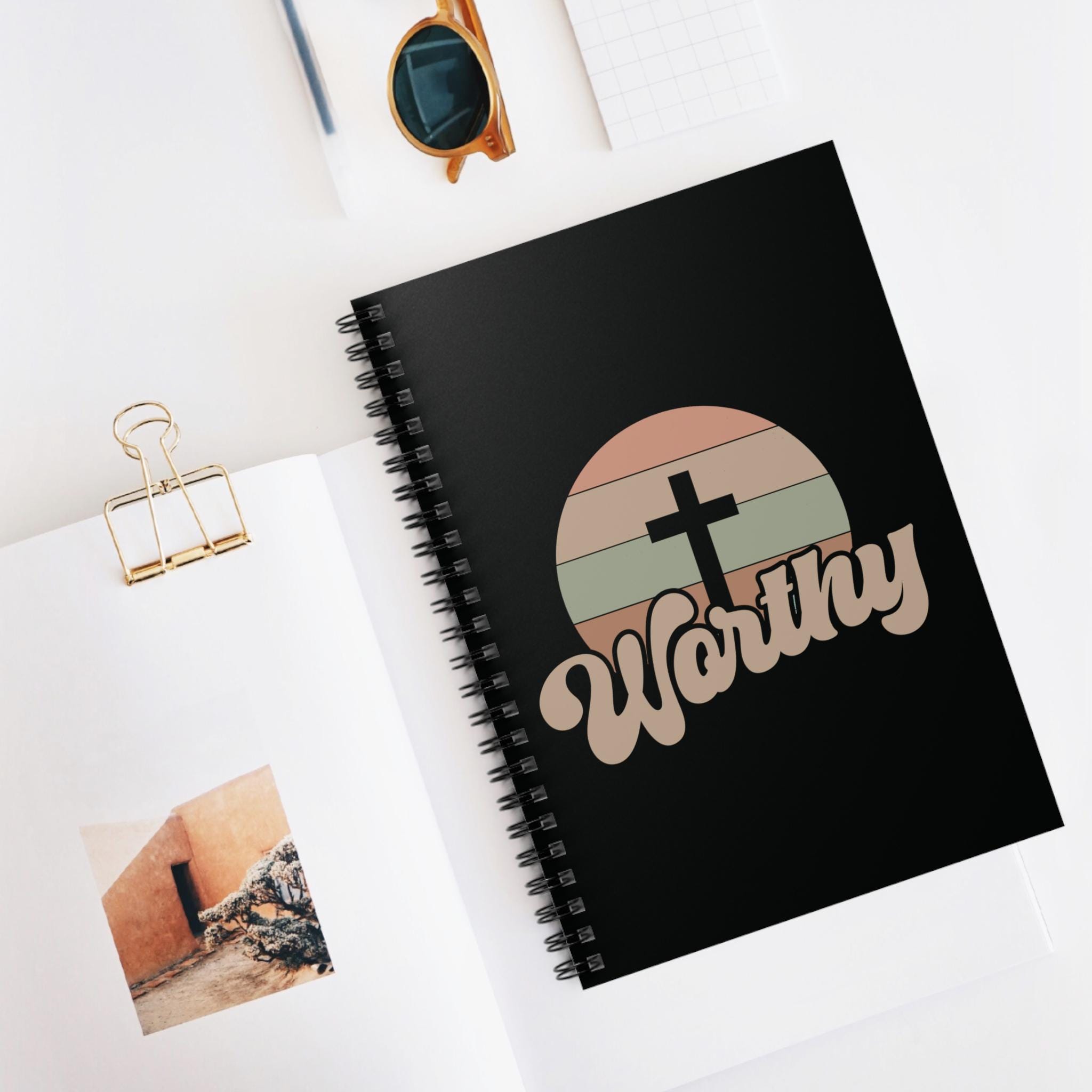 Spiral Notebook - Worthy Cross Ruled Line Journal, Diary, Notepad ...
