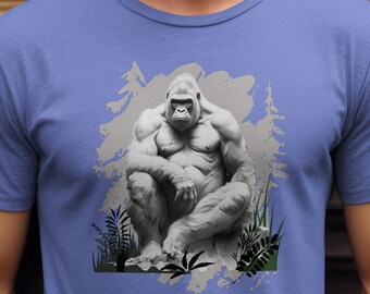 Gorilla Illustration T-Shirt, Wildlife Tee