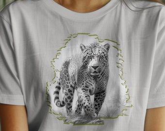 Jaguar T-Shirt, Retro Big Cat Lover Tee, Trendy Tshirt