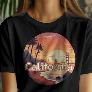 T-shirt unisexe en coton épais California Vibes, chemise West Coast, vêtements Golden State, cadeau pour les amoureux de la plage, haut tendance de la région de SoCal, cadeau pour les amoureux de la Californie