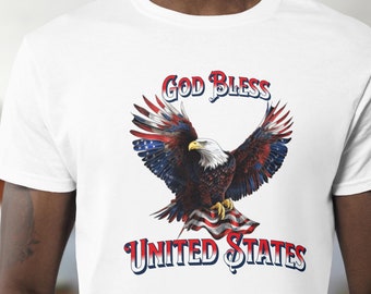 God Bless America T-shirt, USA Eagle Patriotic Tee