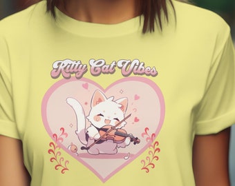 Camiseta con vibraciones de gatito, camiseta de mamá gata