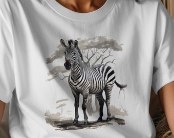 Gebloemd zebrashirt: Animal Lover-T-shirt