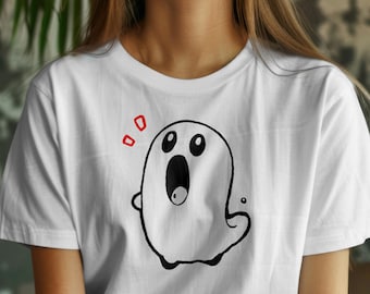 Camisa de Halloween, linda camisa de fantasma de Halloween, camisa de mujer de Halloween, camisa de otoño, camisa de fiesta de Halloween, camisa de temporada espeluznante Fantasma de Halloween
