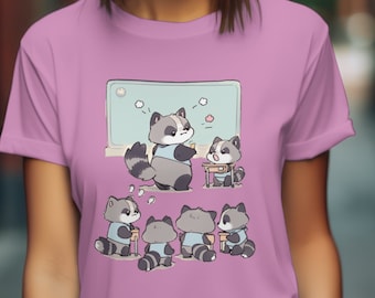 Camiseta fofa de guaxinim para professor, presente para amante de animais