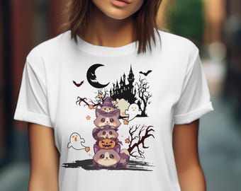 Raccoon Halloween T-Shirt, Cute Spooky Season Animal Lover