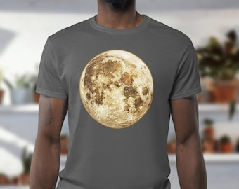 Full Moon Graphic Tee: Celestial Galaxy Space T-Shirt