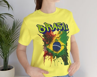 Camiseta unisex con la bandera de Brasil: verde y amarilla