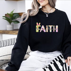FAITH He Is Risen T-Shirt, Christian Easter Graphics Shirt, Faith Based Sweatshirts, Gift For Christian, Love Like Jesus, Jesus Easter