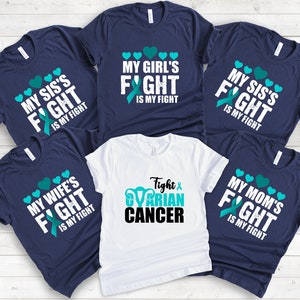 Her Fight is Our Fight Shirt, Cervical Cancer Support Shirt, Ovarian Cancer Support Outfit, Awareness Teal Ribbon Matching Shirt