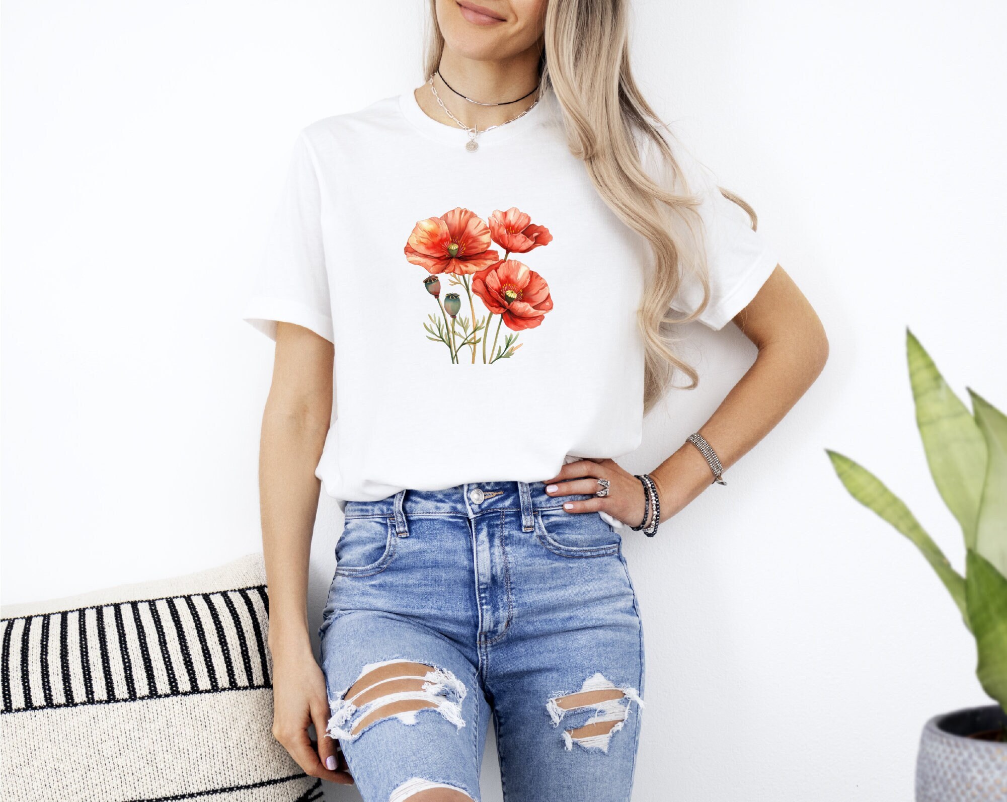 Poppy Flower Shirt - Etsy