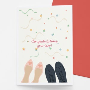 Confetti engagement or wedding congratulations card