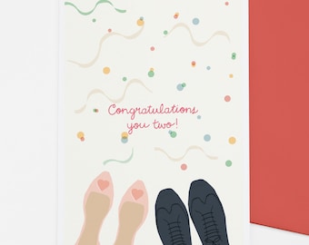 Confetti engagement or wedding congratulations card