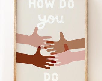 Happy, positive 'How do you Do' children's room art