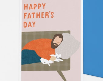 Father's Day Cozy Cat card