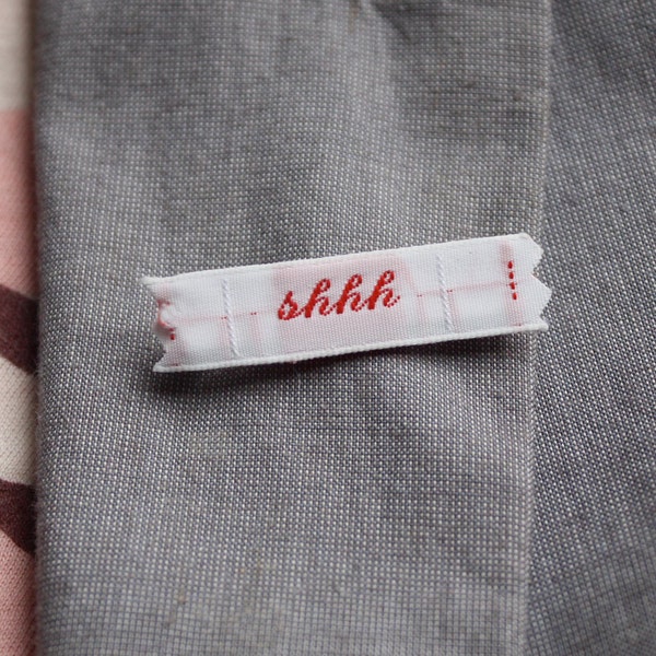 Shhh - woven word brooch