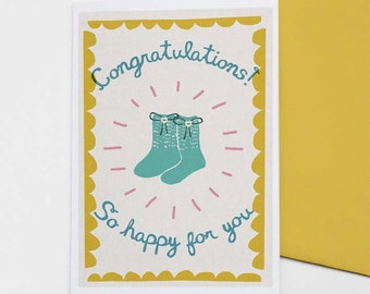 Congratulations Booties new baby or pregnancy card