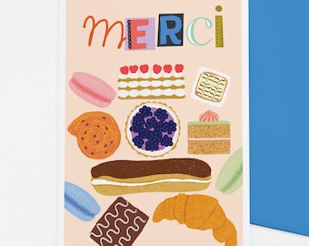 Merci patisserie thank you card